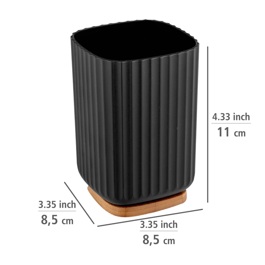 WENKO 25297100 - Tandbørstekop ROTELLO 8,5x11 cm sort/brun