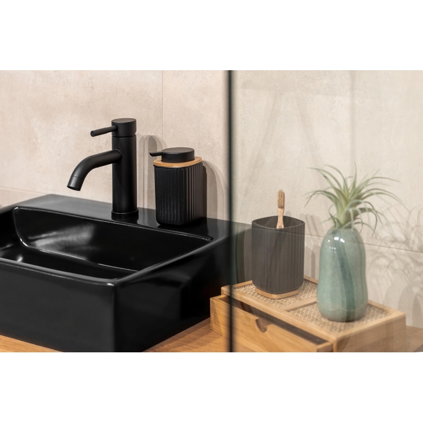 WENKO 25297100 - Tandbørstekop ROTELLO 8,5x11 cm sort/brun