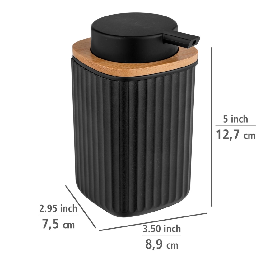 WENKO 25298100 - Sæbedispenser ROTELLO 8,9x12,7 cm sort/brun