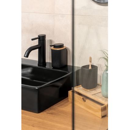 WENKO 25298100 - Sæbedispenser ROTELLO 8,9x12,7 cm sort/brun