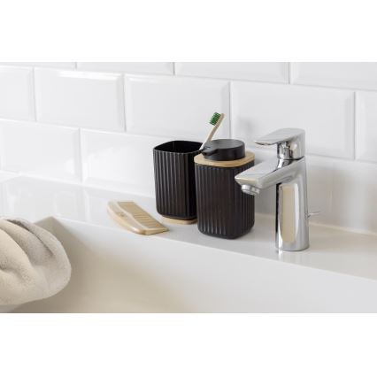 WENKO 25298100 - Sæbedispenser ROTELLO 8,9x12,7 cm sort/brun