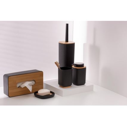 WENKO 25304100 - WC-sæt ROTELLO 10x36 cm sort/brun