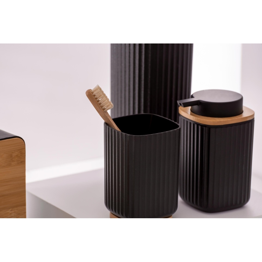 WENKO 25304100 - WC-sæt ROTELLO 10x36 cm sort/brun