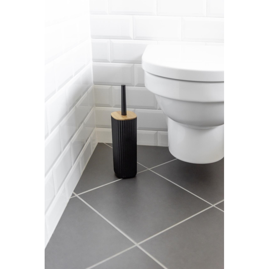 WENKO 25304100 - WC-sæt ROTELLO 10x36 cm sort/brun