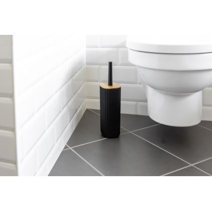 WENKO 25304100 - WC-sæt ROTELLO 10x36 cm sort/brun