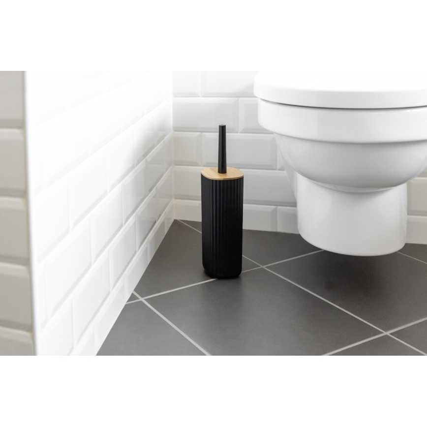 WENKO 25304100 - WC-sæt ROTELLO 10x36 cm sort/brun