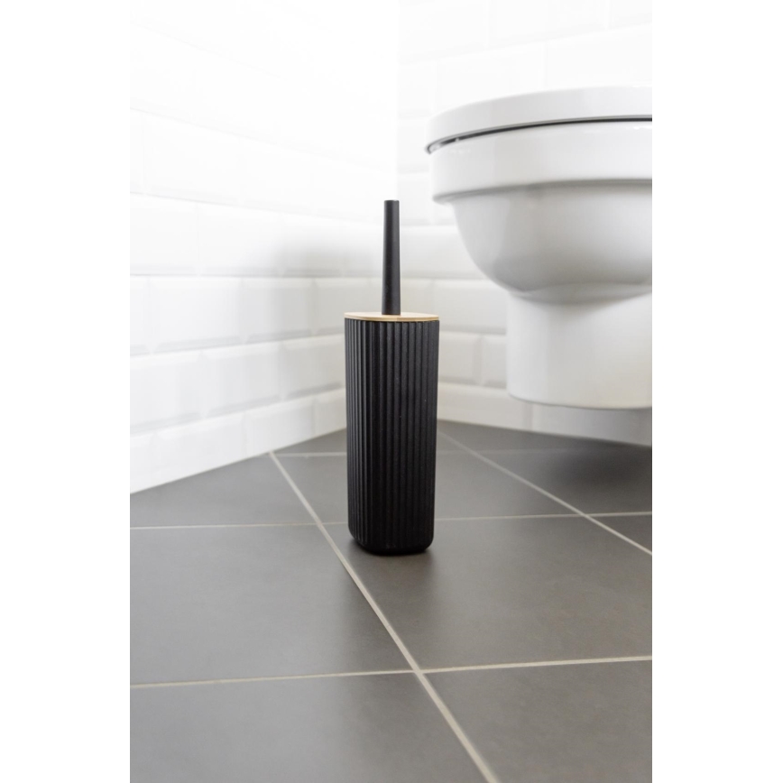 WENKO 25304100 - WC-sæt ROTELLO 10x36 cm sort/brun