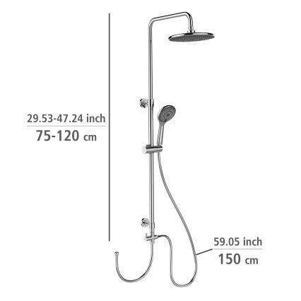 WENKO 25310100 - Brusesæt med vandbesparende system, rustfrit stål/blank krom