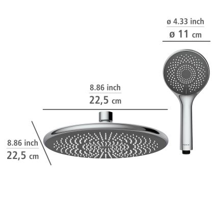 WENKO 25310100 - Brusesæt med vandbesparende system, rustfrit stål/blank krom