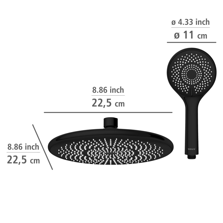 WENKO 25311100 - Brusesæt WATERSAVING SYSTEM 120 cm sort