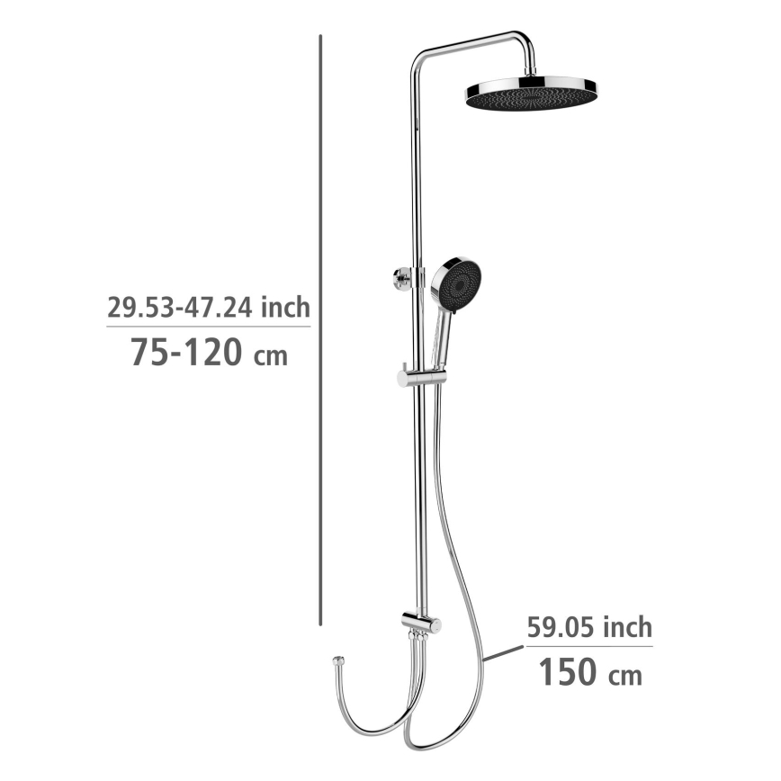 WENKO 25312100 - Brusesøjle SOFTWATER 12x120 cm poleret krom
