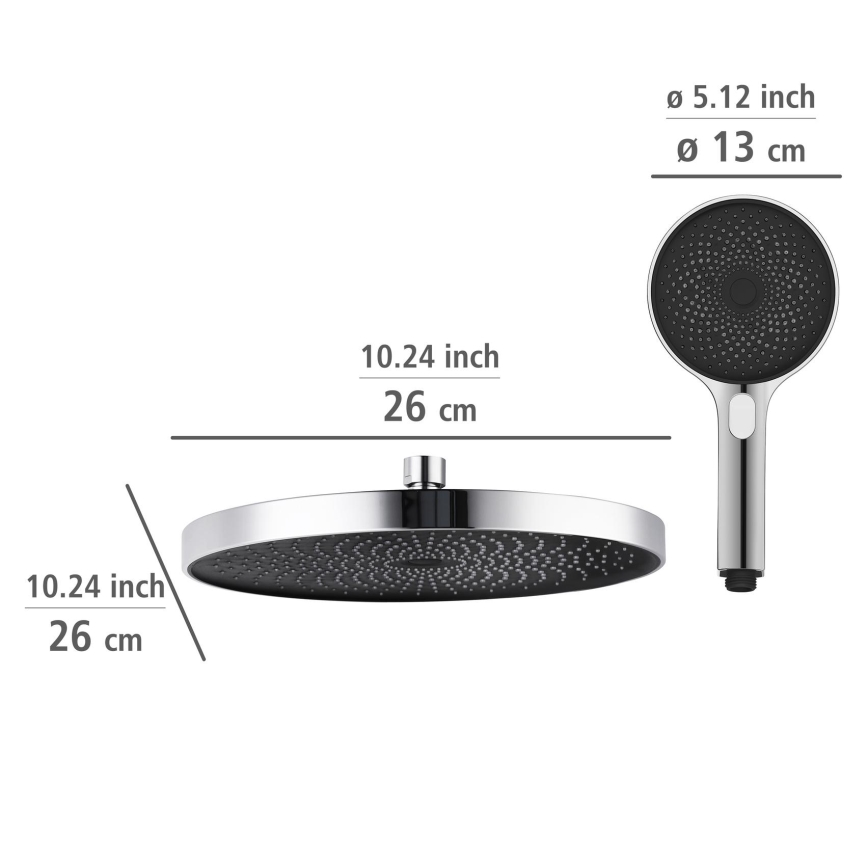 WENKO 25312100 - Brusesøjle SOFTWATER 12x120 cm poleret krom