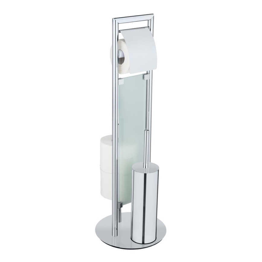 WENKO 25384100 - WC-sæt SULMONA 25x76 cm sølv/sort