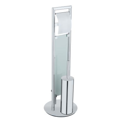 WENKO 25384100 - WC-sæt SULMONA 25x76 cm sølv/sort