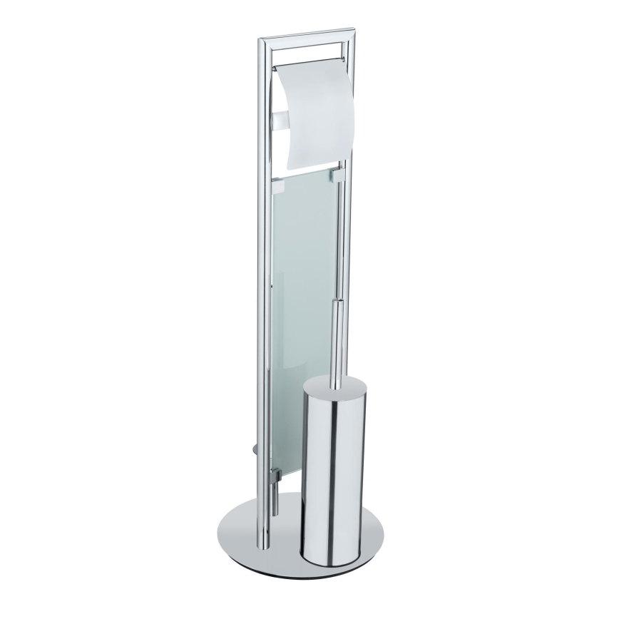 WENKO 25384100 - WC-sæt SULMONA 25x76 cm sølv/sort