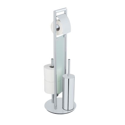 WENKO 25384100 - WC-sæt SULMONA 25x76 cm sølv/sort