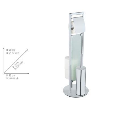 WENKO 25384100 - WC-sæt SULMONA 25x76 cm sølv/sort