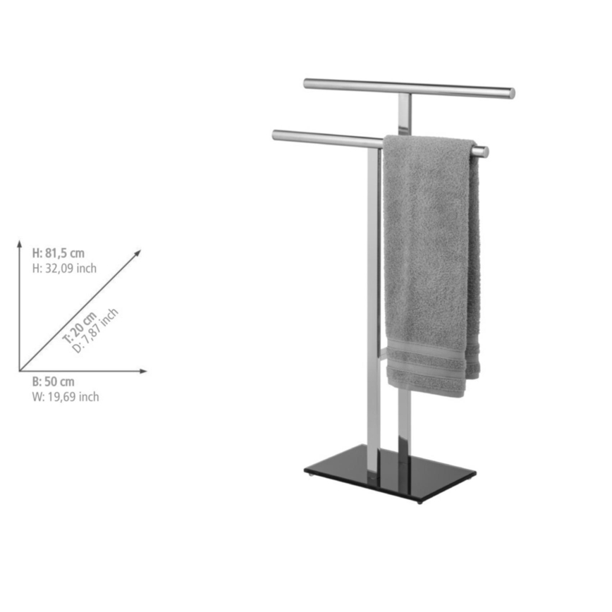 WENKO 25389100 - Håndklædestativ LAVA 50x81,5 cm rustfrit stål/sølv/sort
