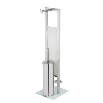 WENKO 25399100 - WC-børste RIVALTA 18x70 cm sølv/hvid/sort
