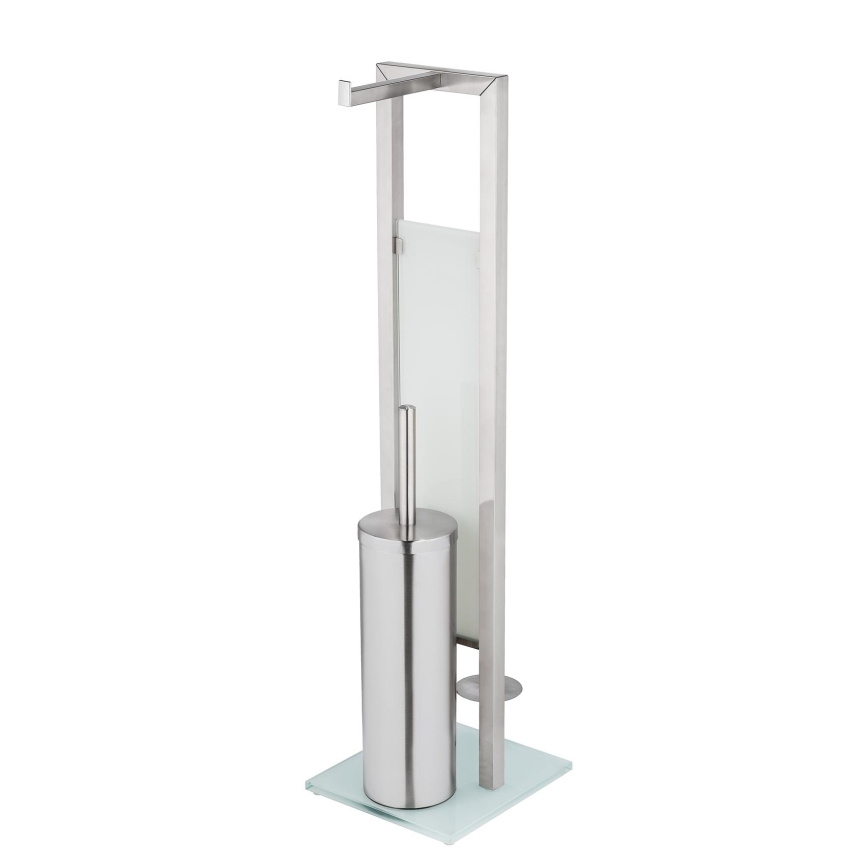 WENKO 25399100 - WC-børste RIVALTA 18x70 cm sølv/hvid/sort