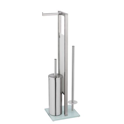 WENKO 25399100 - WC-børste RIVALTA 18x70 cm sølv/hvid/sort