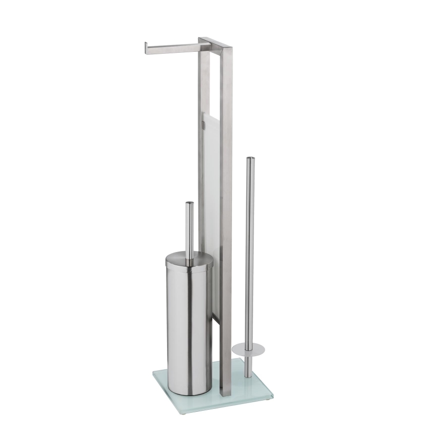 WENKO 25399100 - WC-børste RIVALTA 18x70 cm sølv/hvid/sort