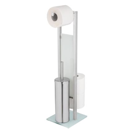 WENKO 25399100 - WC-børste RIVALTA 18x70 cm sølv/hvid/sort
