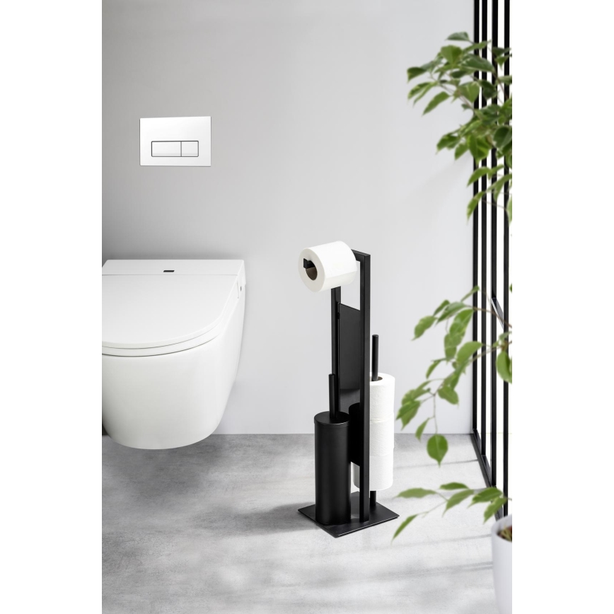 WENKO 25400100 - WC-børste RIVALTA 18x70 cm sort