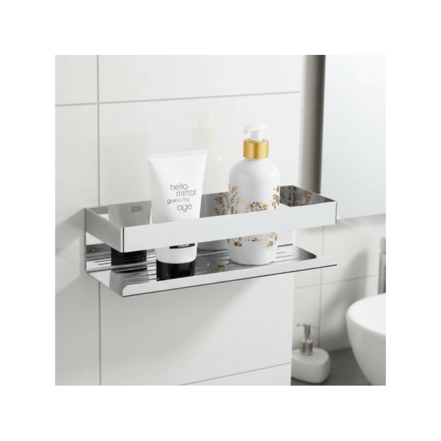 WENKO 25413100-Hylde TURBO-LOC GENOVA SHINE 30x10,5 cm sølv