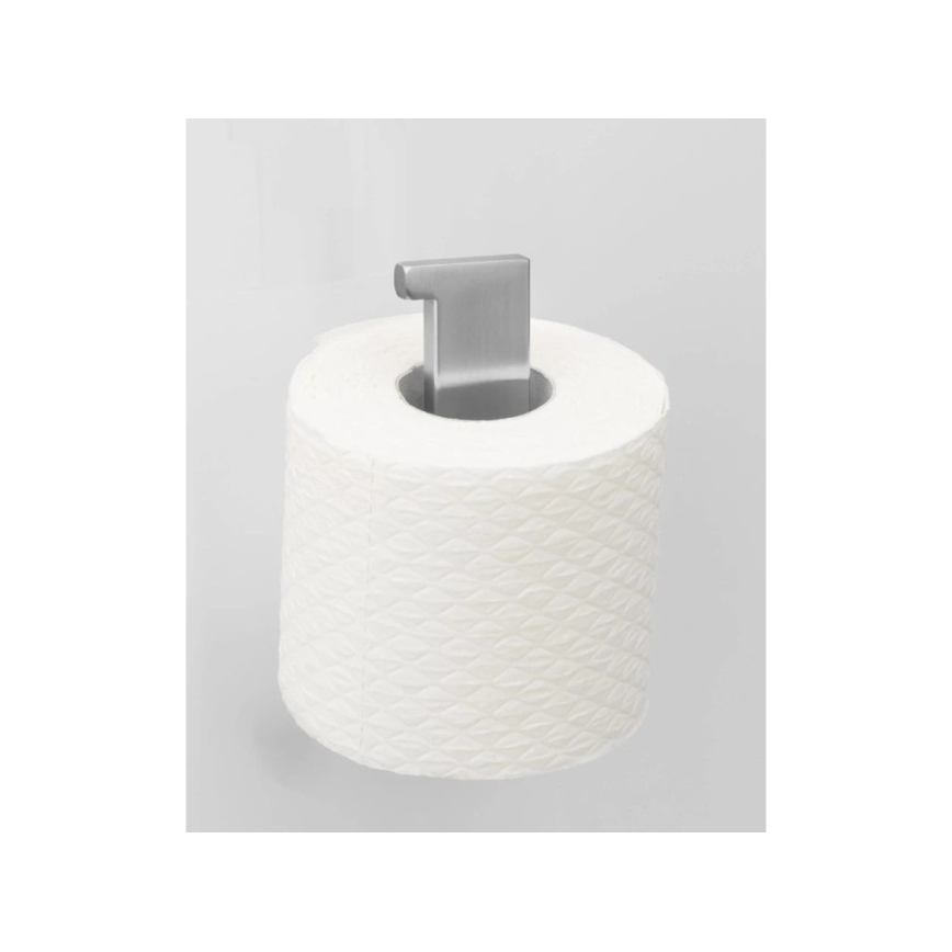 WENKO 25422100 - Toiletpapirholder TURBO-LOC GENOVA MATT 15,3 x 7,6 cm sølv