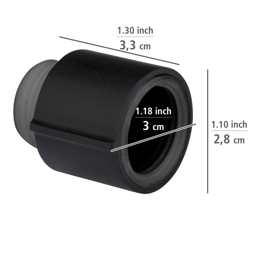 WENKO 25481100 – Vandbesparende flowregulator til WATERSAVING SYSTEM, 12,7 mm, sort
