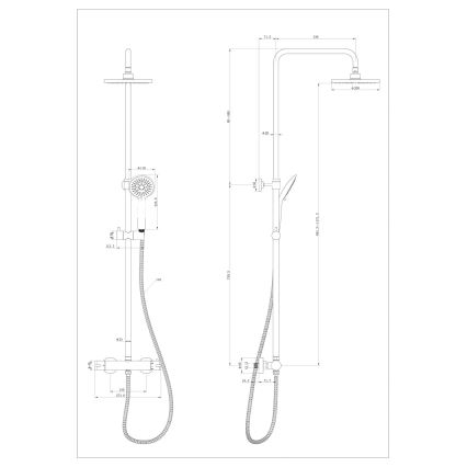 WENKO 25484100 - Brusesystem Vandbesparende system 12x120 cm sort
