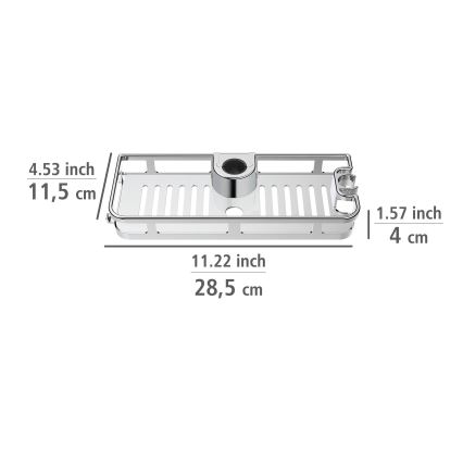 WENKO 25490100 - Hylde LIBERTÀ 28,5 x 11,5 cm blank krom