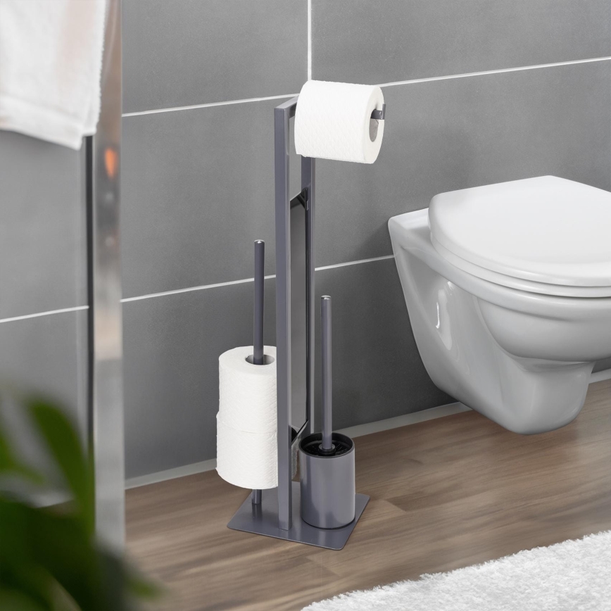 WENKO 25552100 - WC-børste RIVALTA 18x70 cm grå/sort