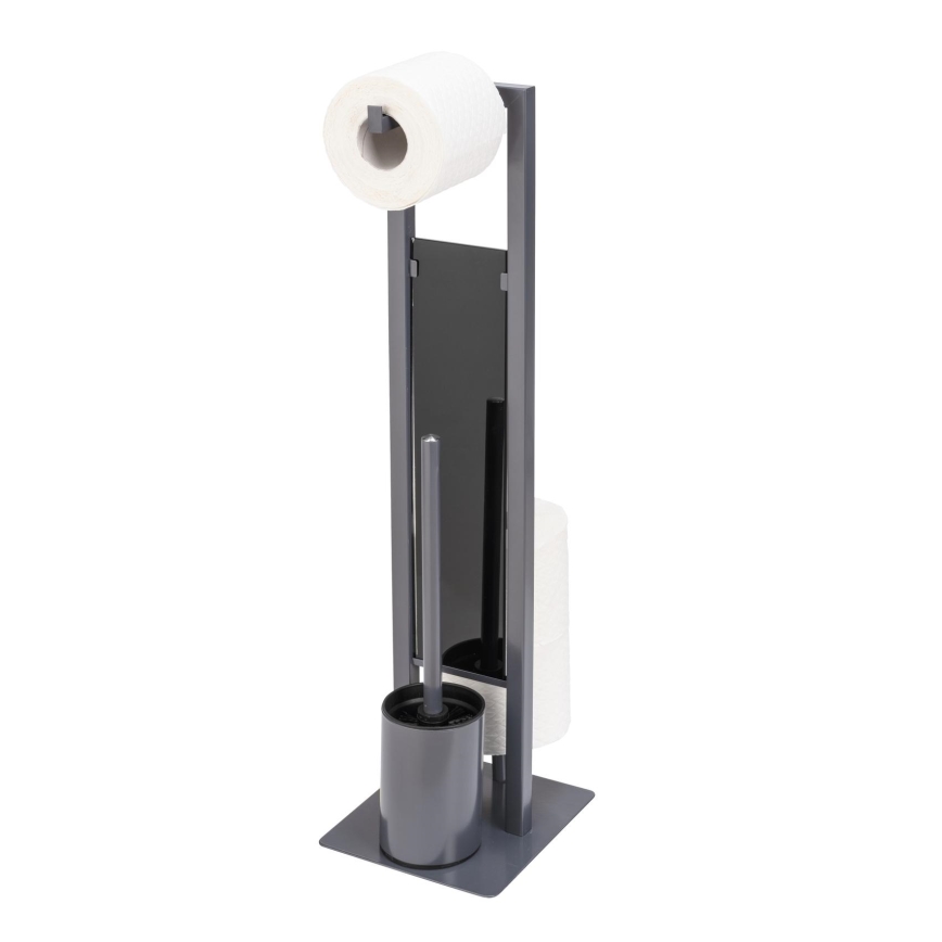 WENKO 25552100 - WC-børste RIVALTA 18x70 cm grå/sort