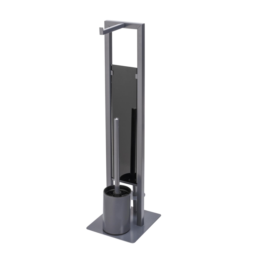 WENKO 25552100 - WC-børste RIVALTA 18x70 cm grå/sort