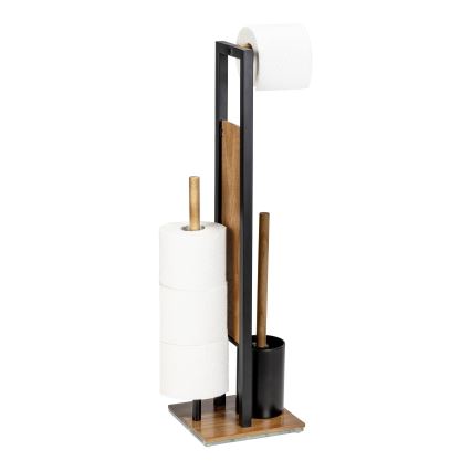 WENKO 25784100 - WC-sæt RIVALTA 18x70 cm brun/sort
