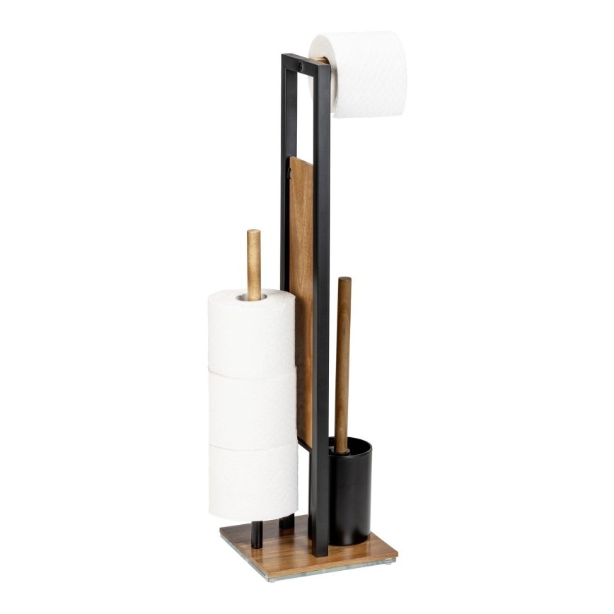 WENKO 25784100 - WC-sæt RIVALTA 18x70 cm brun/sort