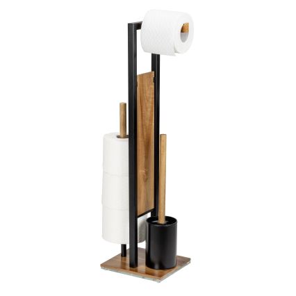 WENKO 25784100 - WC-sæt RIVALTA 18x70 cm brun/sort