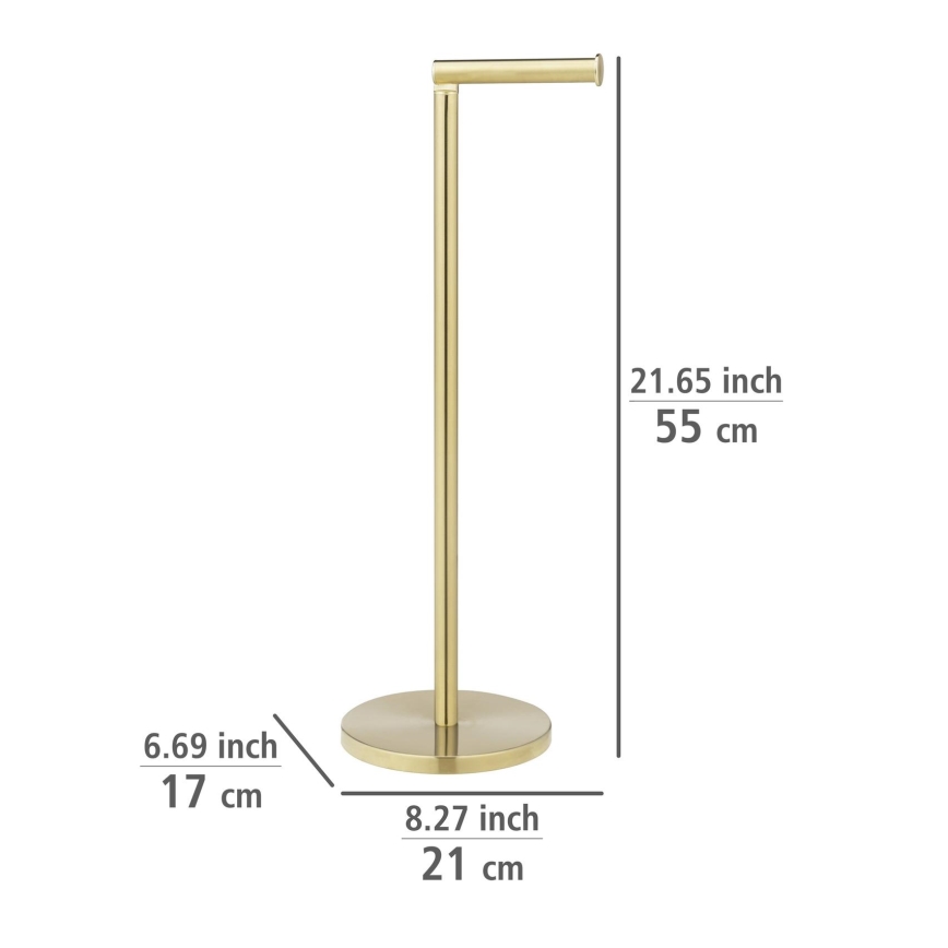 WENKO 25791100 - Toiletpapirholder 21x55 cm guld/sølv