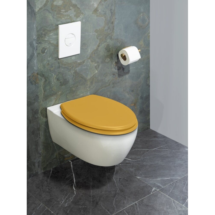 WENKO 25792100 - WC-sæde PRIMA 37 x 41 cm gul/sølv