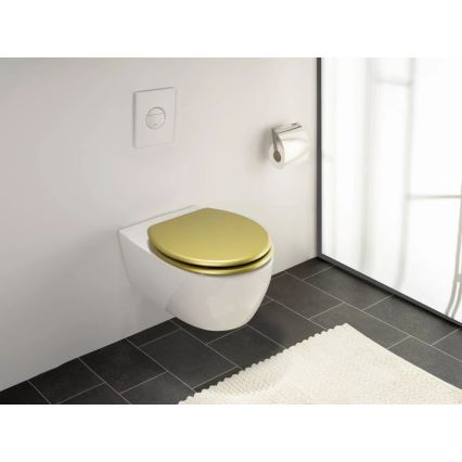 WENKO 26010100 - WC-sæde ALDENO 37x41 cm guld/sølv