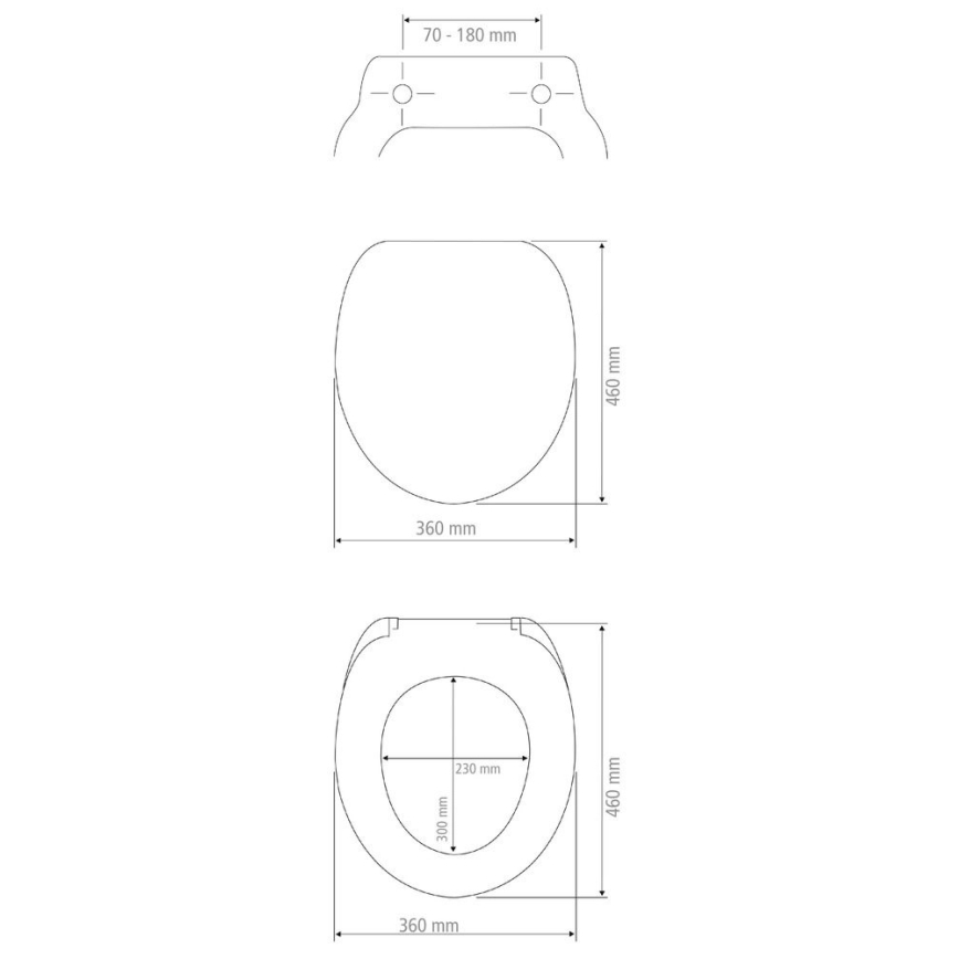 WENKO 26029100 - WC-sæde GALATI 46x36 cm sort