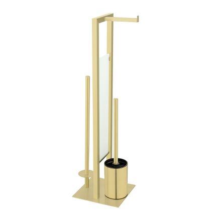 WENKO 26034100 - WC-sæt RIVALTA 18x70 cm rustfrit stål/guld/hvid/sort
