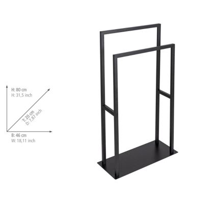 WENKO 26056100 - Håndklædestativ RIVALTA 46x80 cm rustfrit stål/sort