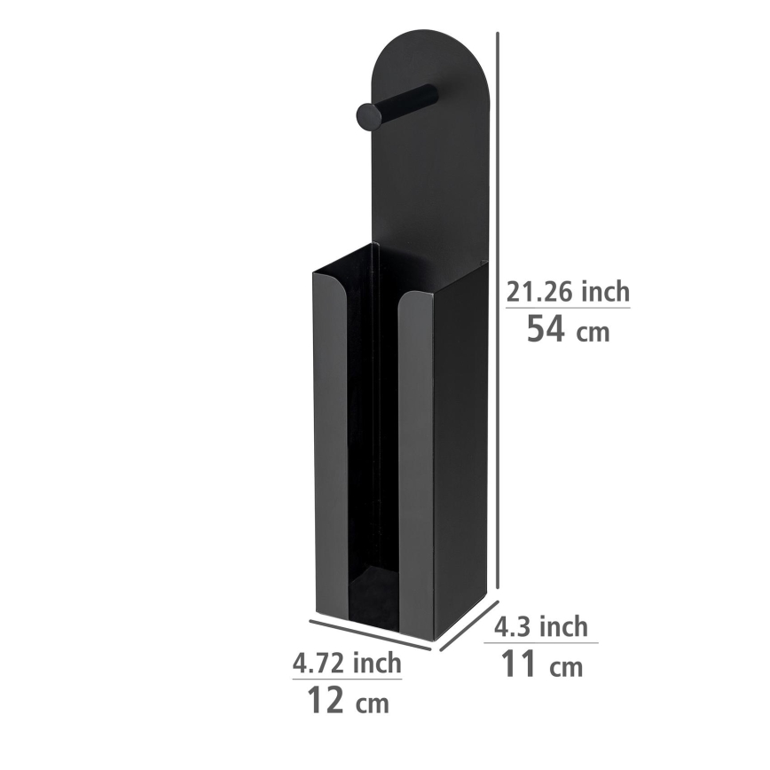 WENKO 26059100 - Rulleholder AGIRA 12x54 cm sort