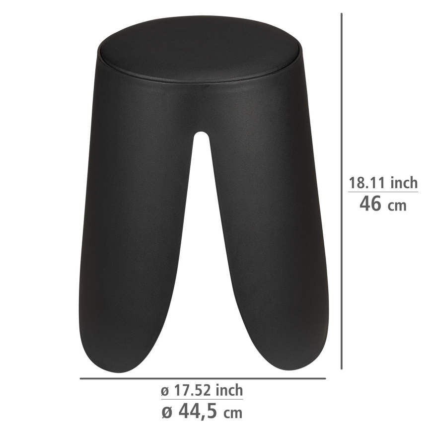 WENKO 26087100 - Skammel COMISO 44,5x46 cm sort