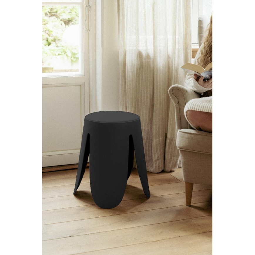 WENKO 26087100 - Skammel COMISO 44,5x46 cm sort