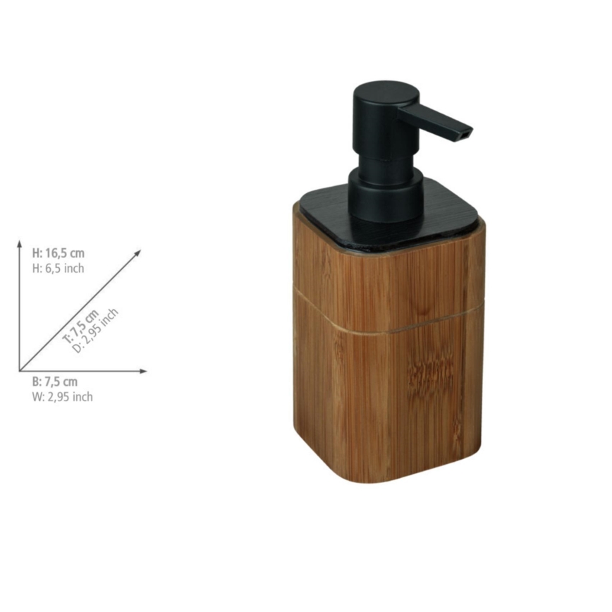 WENKO 26102100 - Sæbedispenser SERRO 7,5x16,5 cm brun/sort