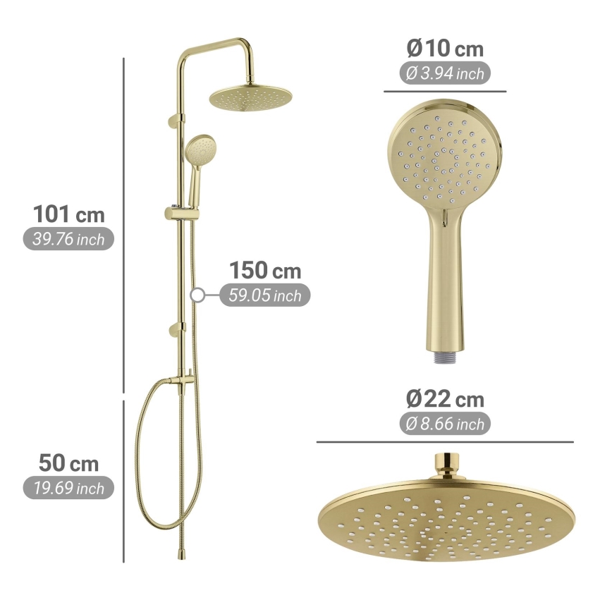 WENKO 26182100 - Brusesystem YOUNG LINE 101 cm guld